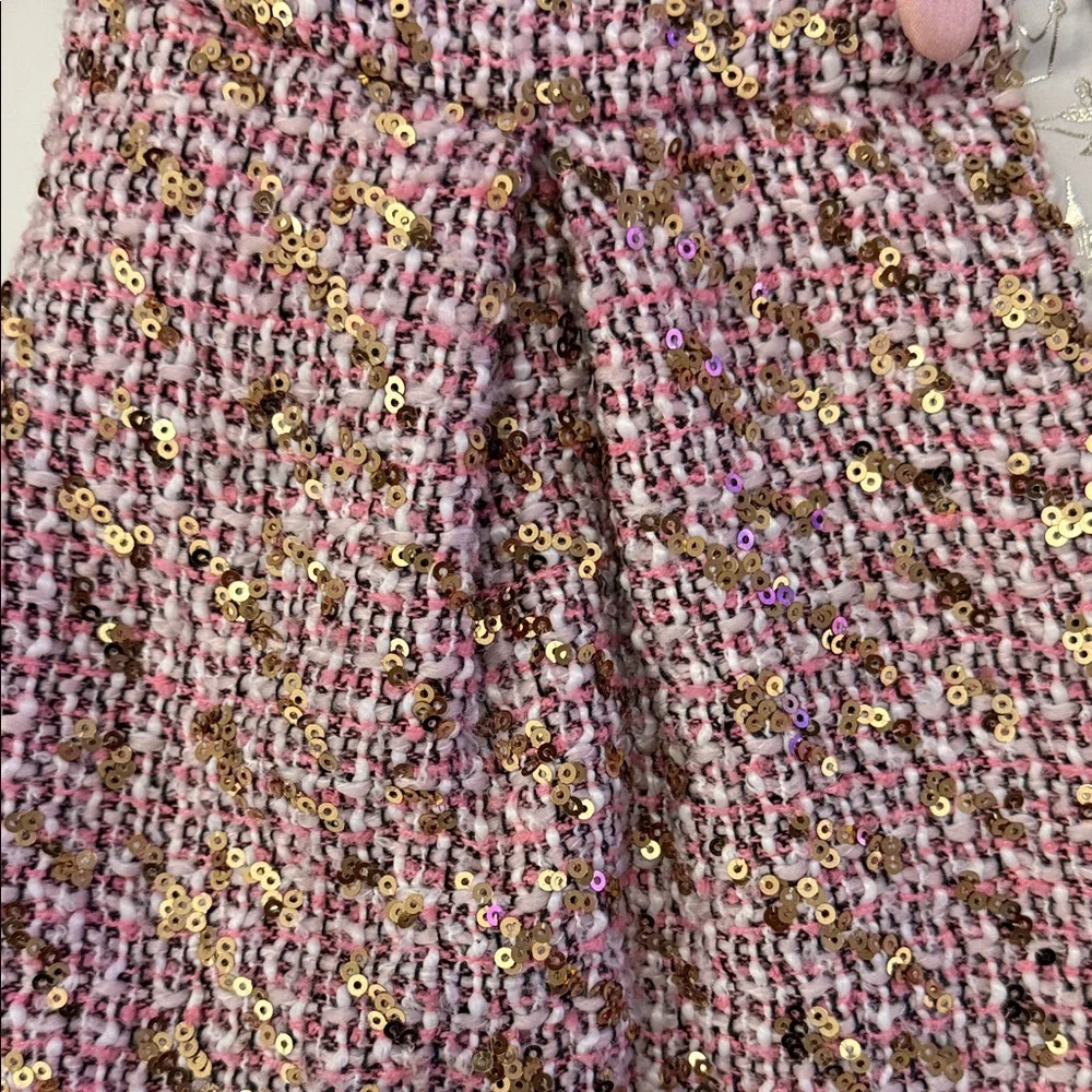 Disney Princess Tweed Coat Girls 5/5 Pink Sequins Faux Fur Dress-up Fairytale
